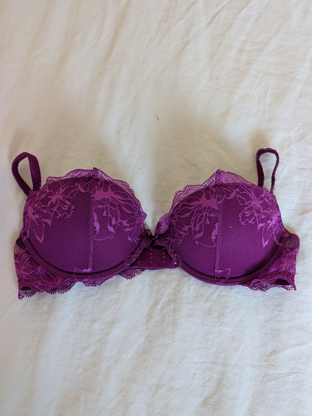 Fleur du Mal Purple Lace Underwire Bra